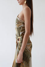 Vintage Valentino SS03 One Shoulder Silk Printed Evening Gown