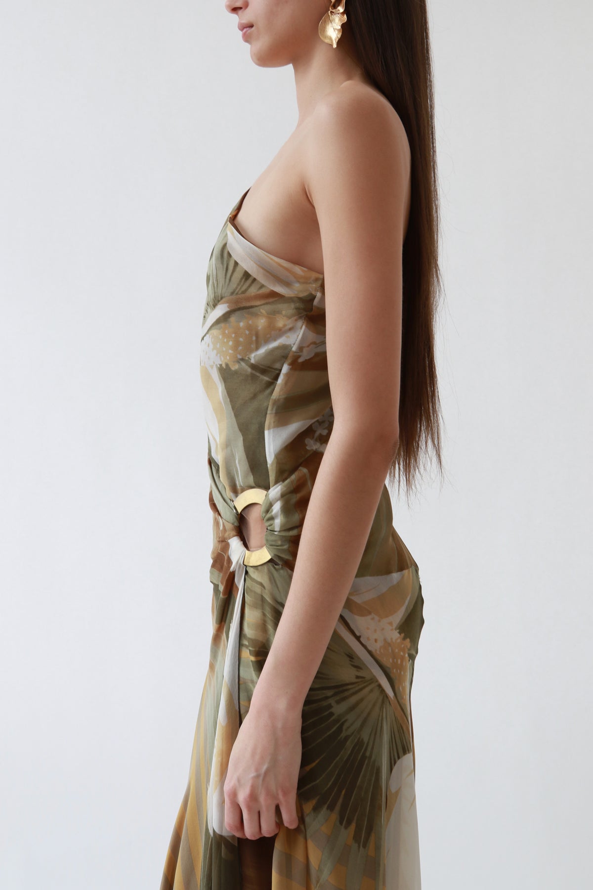 Vintage Valentino SS03 One Shoulder Silk Printed Evening Gown