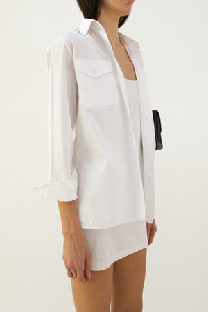 Vintage Prada White Cotton Utility Shirt