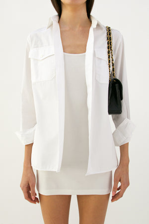 Vintage Prada White Cotton Utility Shirt