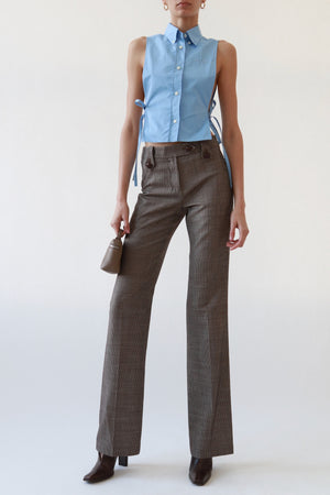 Vintage YSL Micro-Check Wool Trousers