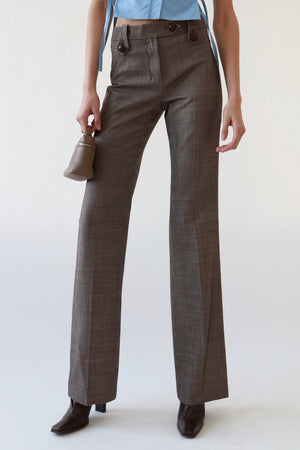 Vintage YSL Micro-Check Wool Trousers