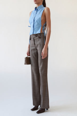 Vintage YSL Micro-Check Wool Trousers