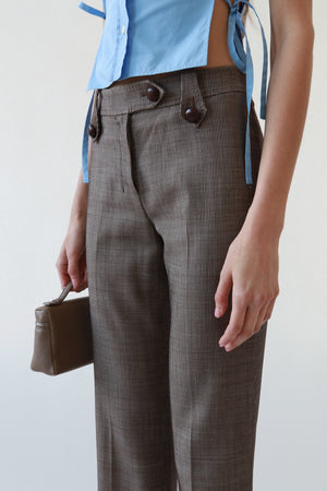 Vintage YSL Micro-Check Wool Trousers