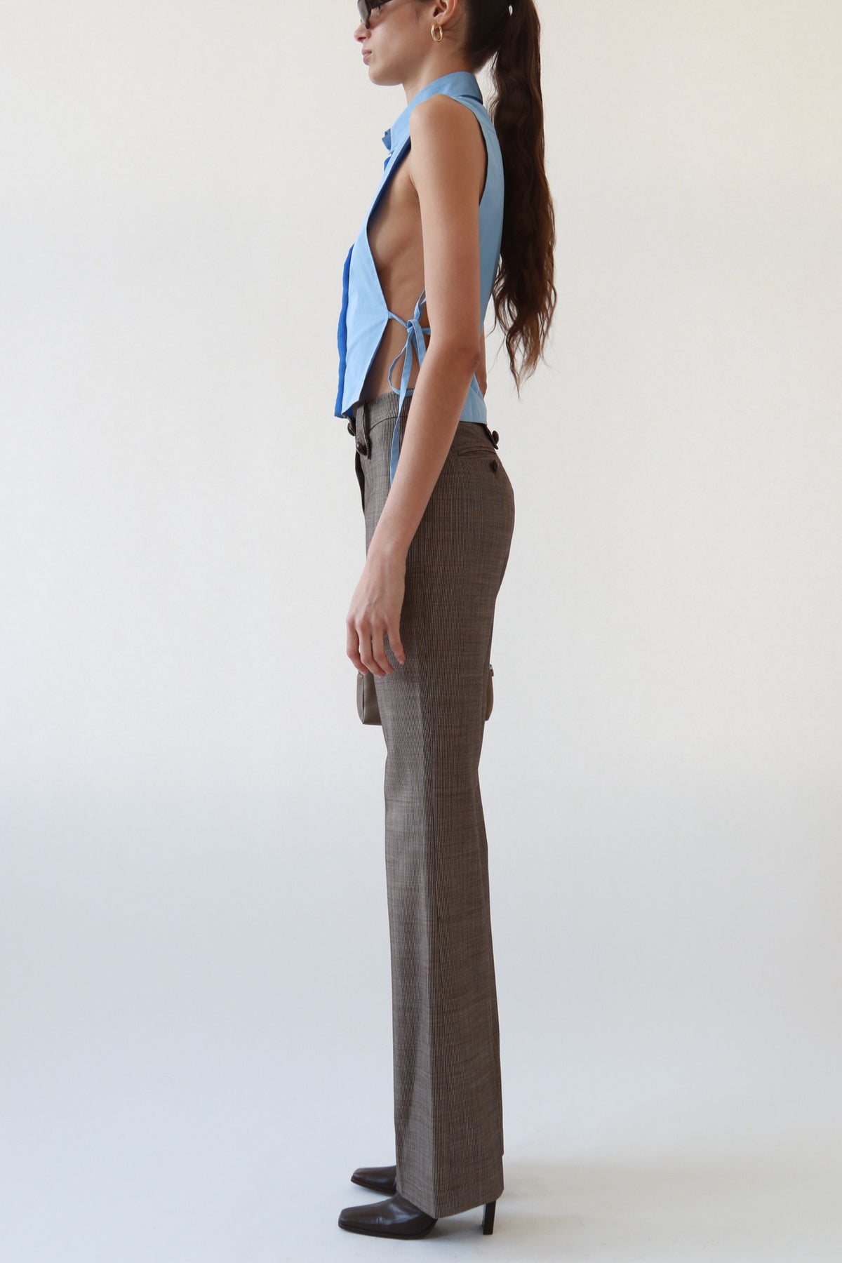 Vintage YSL Micro-Check Wool Trousers