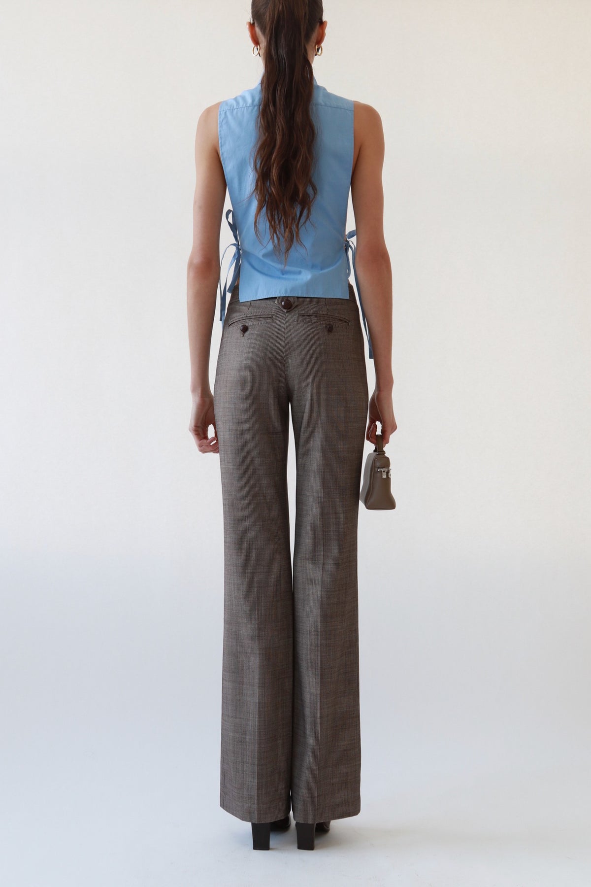 Vintage YSL Micro-Check Wool Trousers