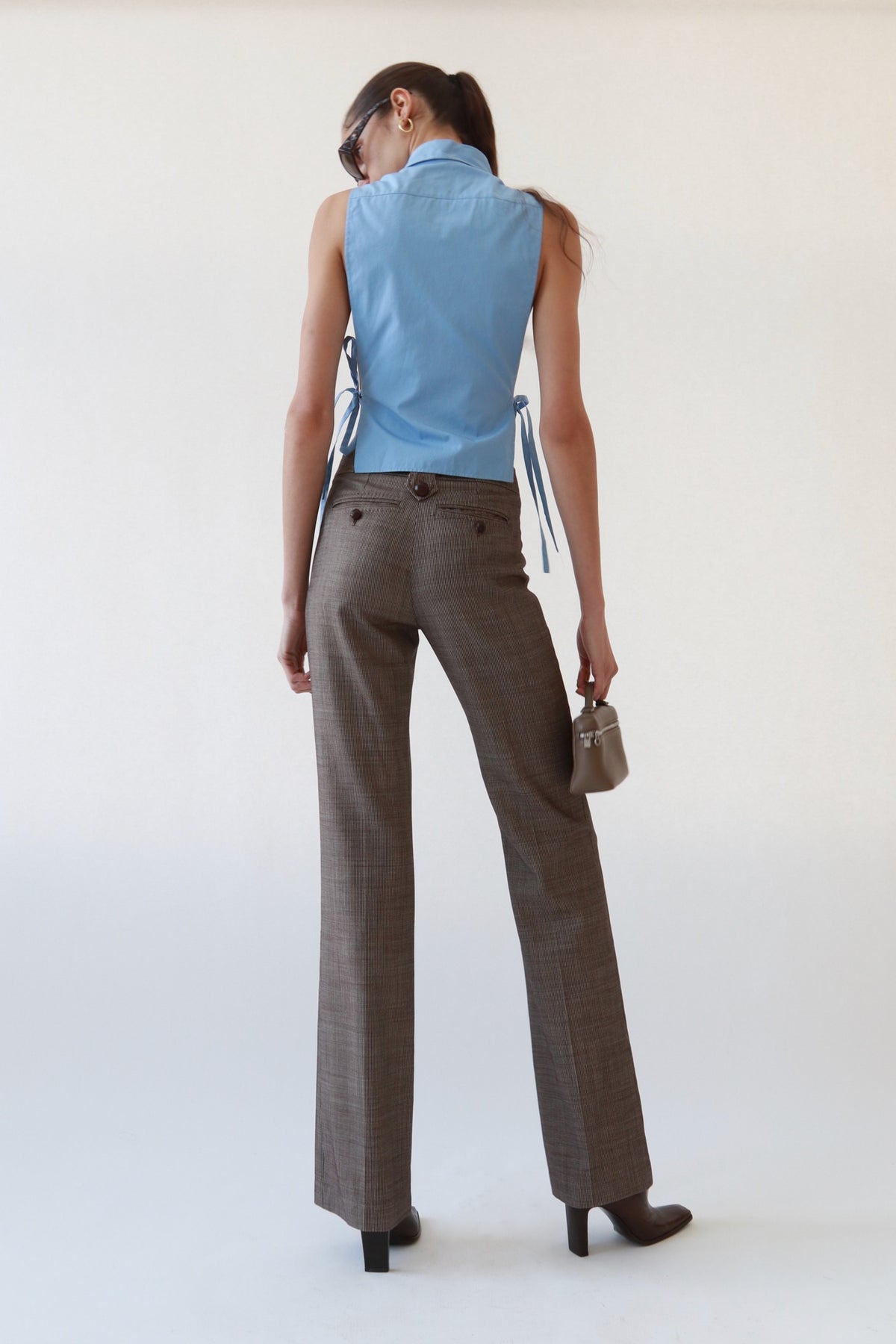 Vintage YSL Micro-Check Wool Trousers