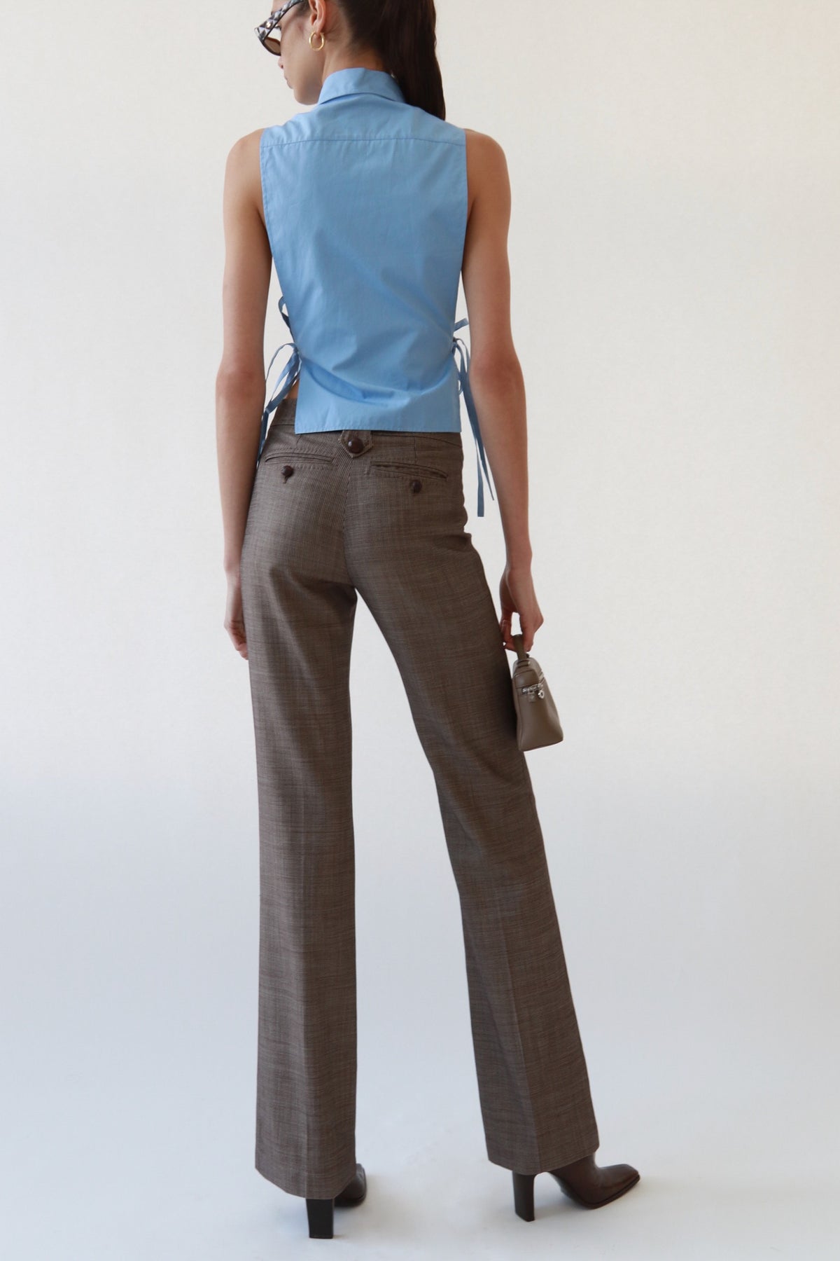 Vintage YSL Micro-Check Wool Trousers