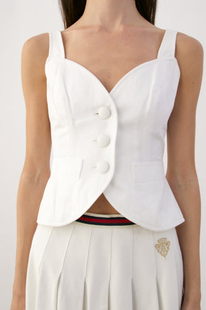 YSL White Bustier