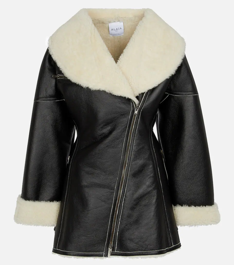 Alaia Edition 1987 Shearling and Leather Coat my RTW